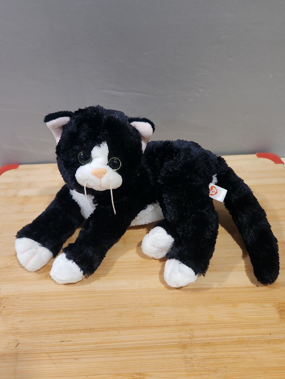 Ty Classic SHADOW Black White Tuxedo Cat Plush 12” TySilk 2016 Retired EUC